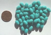 50 9x6mm Opaque Turquoise Ovals